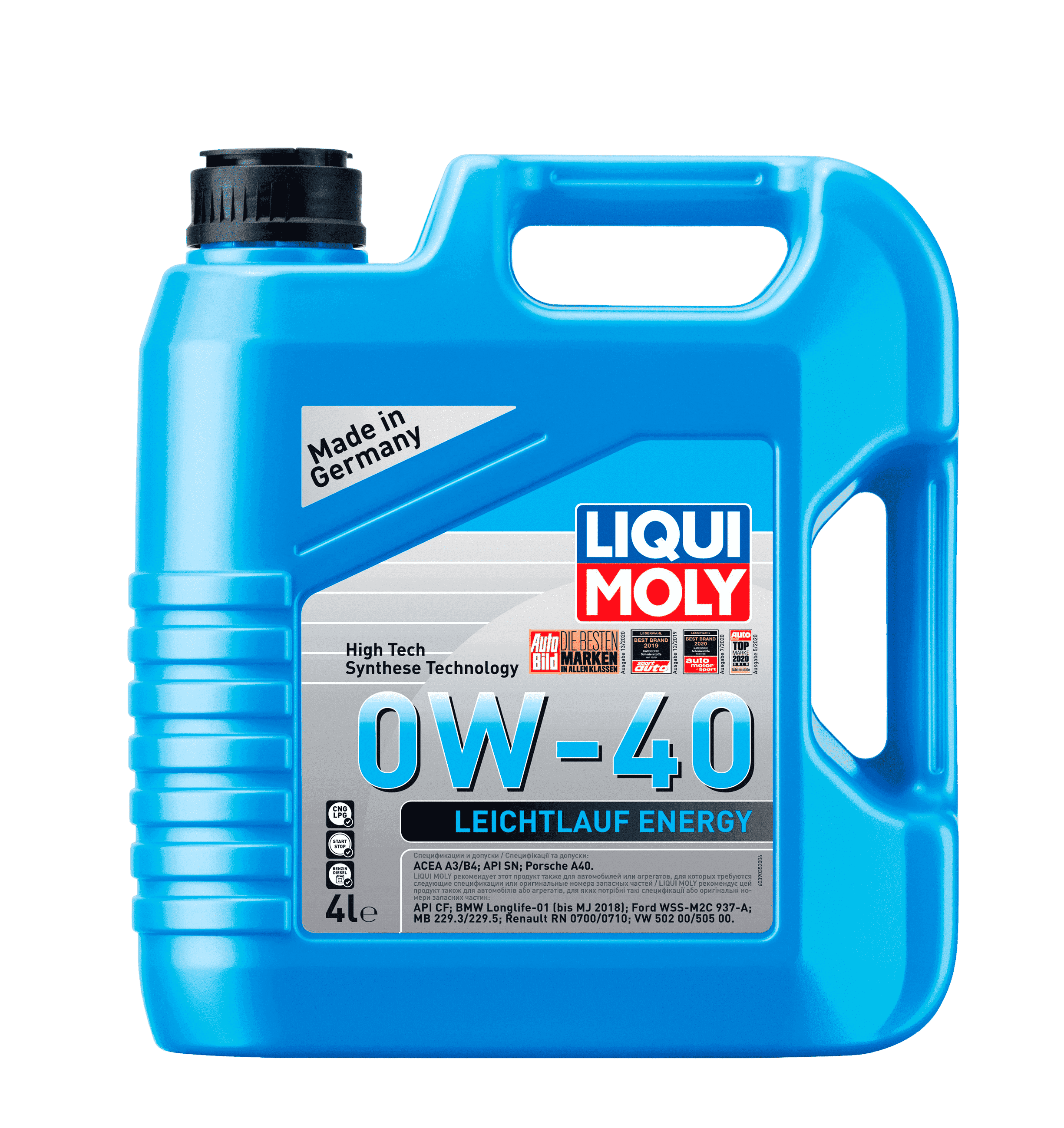 Моторное масло Liqui Moly Leichtlauf Energy 0W-40, 4л
